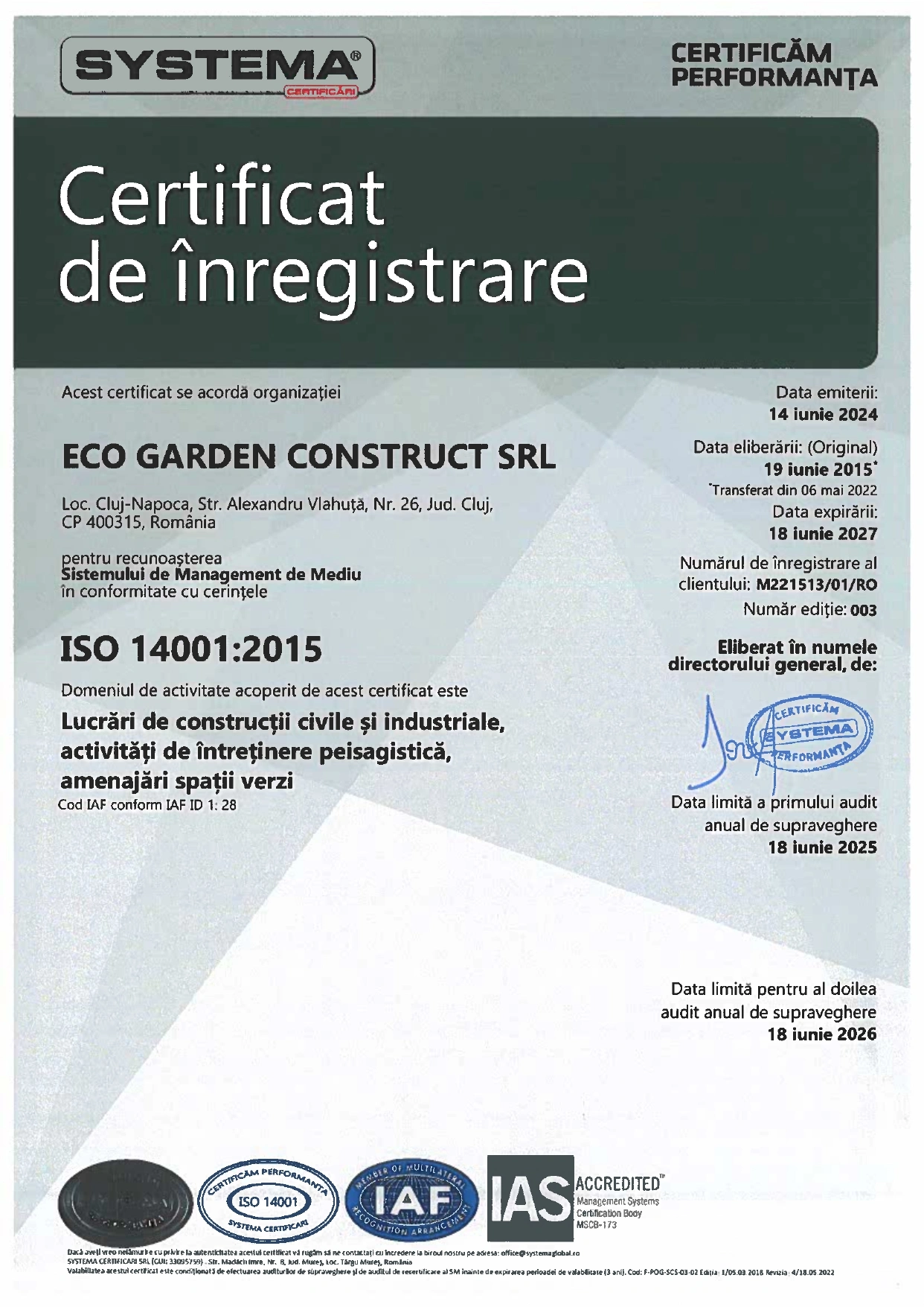 Sistem de management de mediu